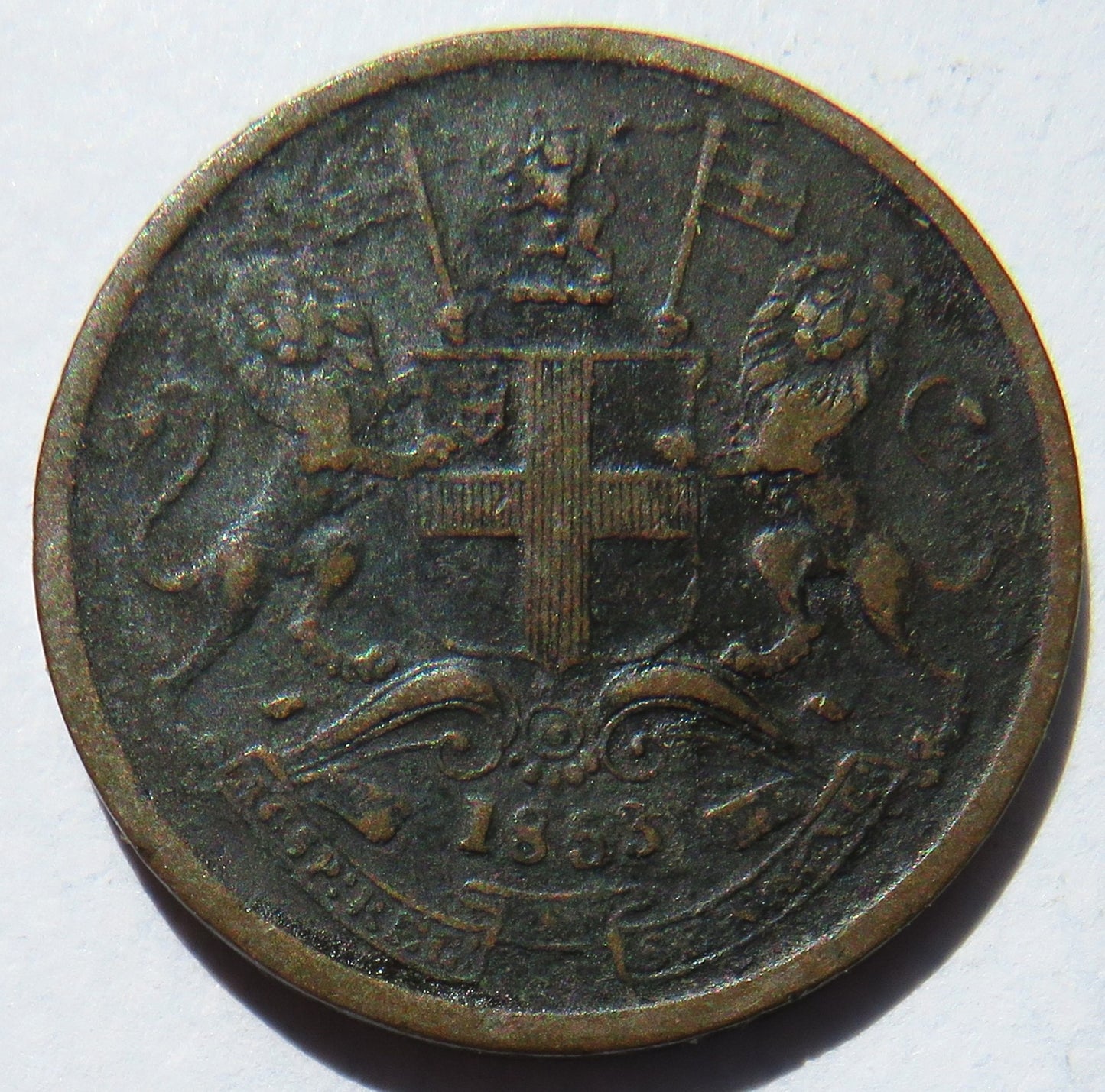 1853 East India Company 1/2 Pice Coin