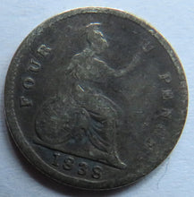 Load image into Gallery viewer, 1838 Queen Victoria Silver Groat / Fourpence Coin - Great Britain
