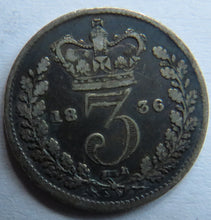 Load image into Gallery viewer, 1836 King William IV Silver Threepence Coin - Great Britain
