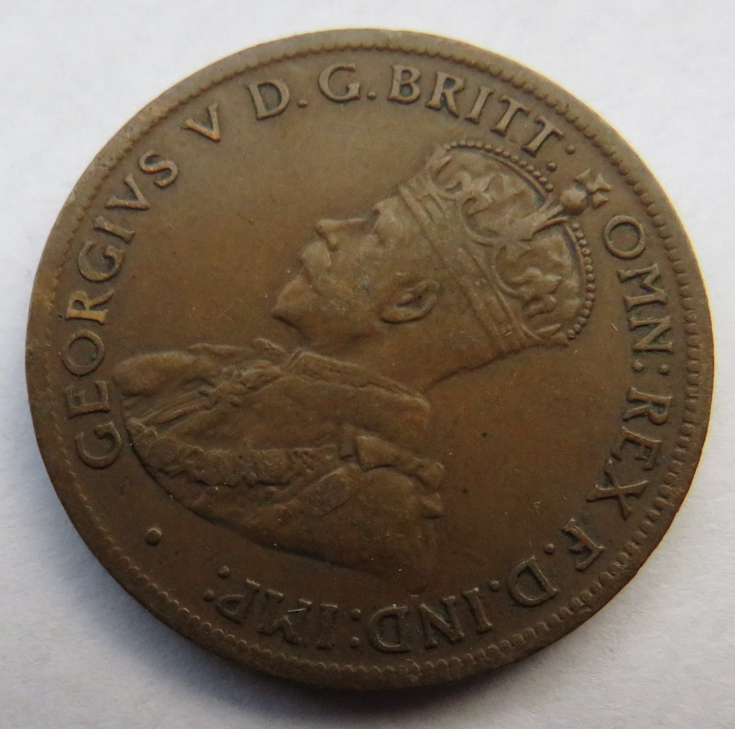 1922 King George V Australia Halfpenny Coin