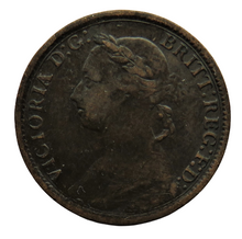 Load image into Gallery viewer, 1884 Queen Victoria Bun Head Farthing Coin - Great Britain
