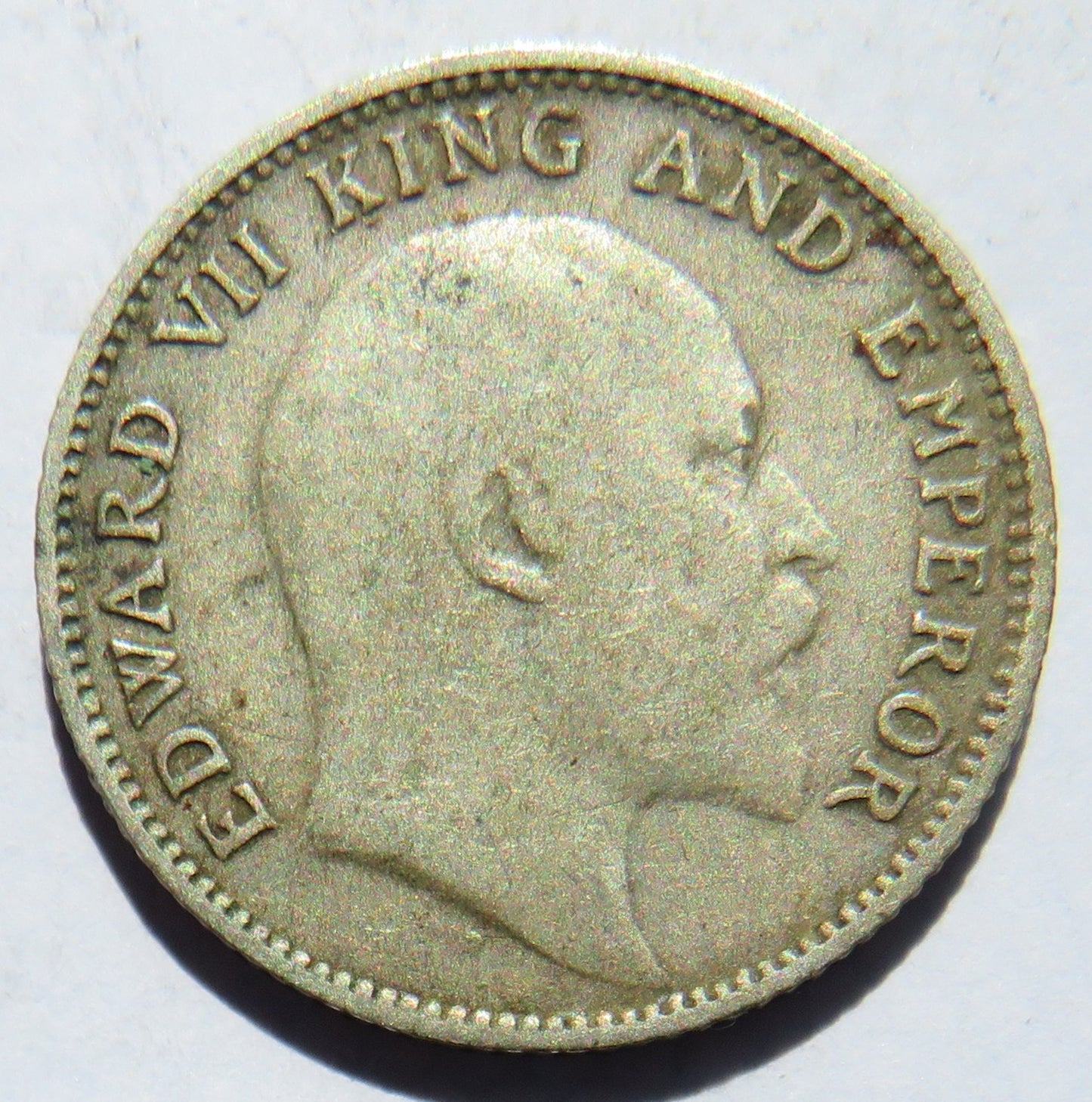 1904 King Edward VII India Silver 1/4 Rupee Coin