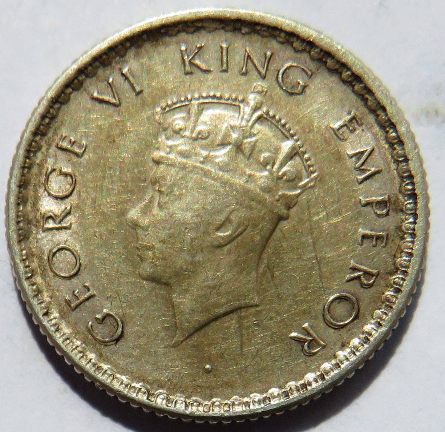 1939 King George VI India Silver 1/4 Rupee Coin