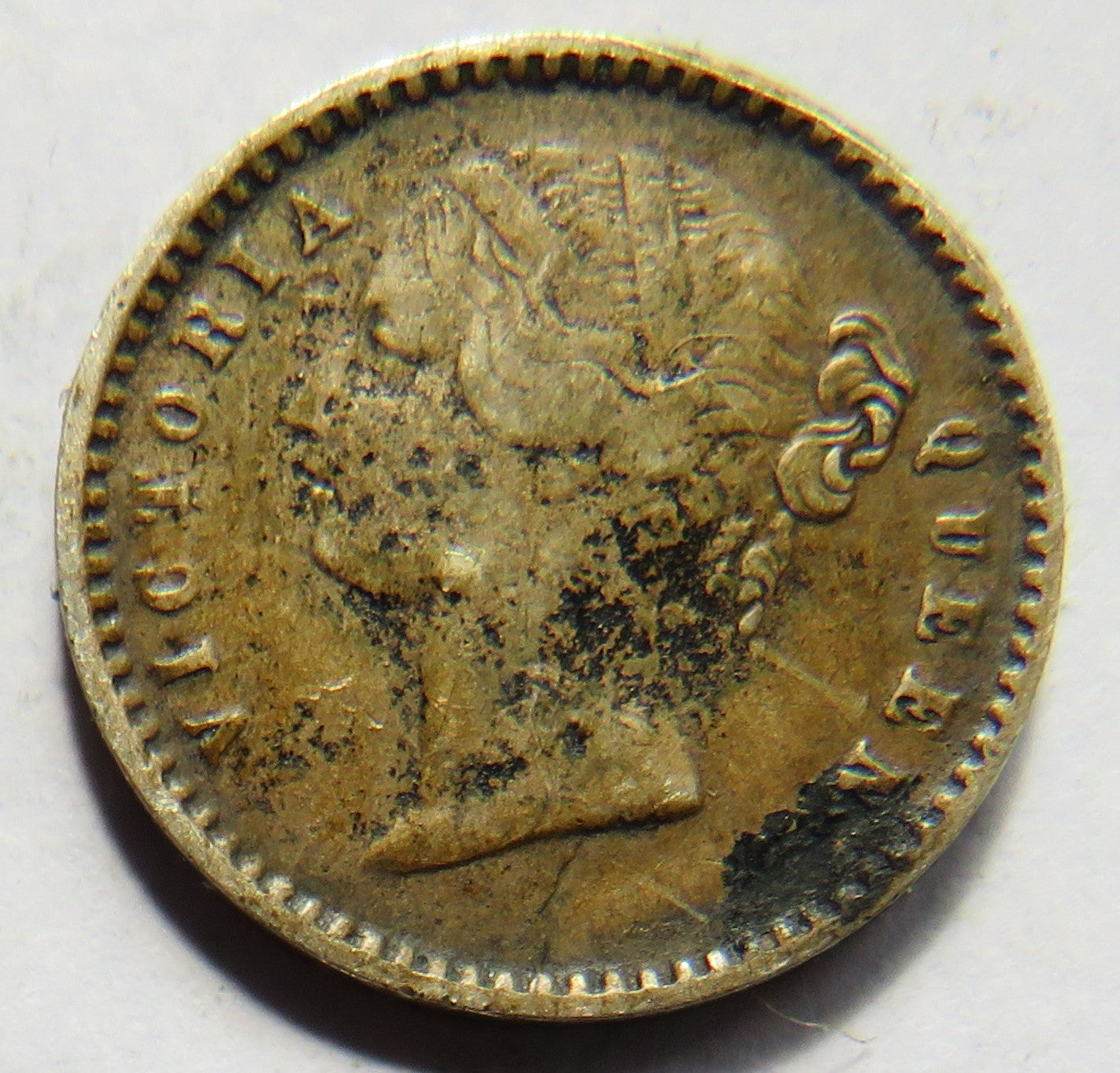 1841 Queen Victoria East India Company Silver 2 Annas Coin