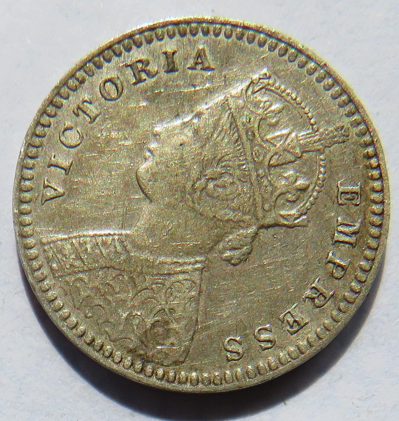1896 Queen Victoria India Silver 2 Annas Coin