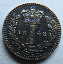 Load image into Gallery viewer, 1848 Queen Victoria Silver Maundy Penny Small Coin
