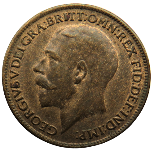 1919 King George V Farthing Coin - Great Britain