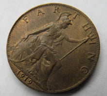 Load image into Gallery viewer, 1919 King George V Farthing Coin - Great Britain
