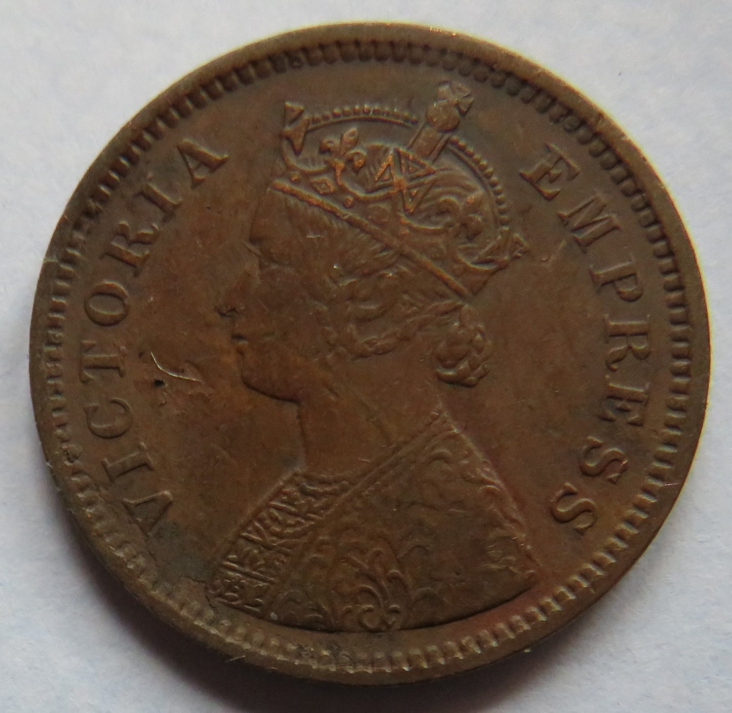 1891 Queen Victoria India 1/2 Pice Coin