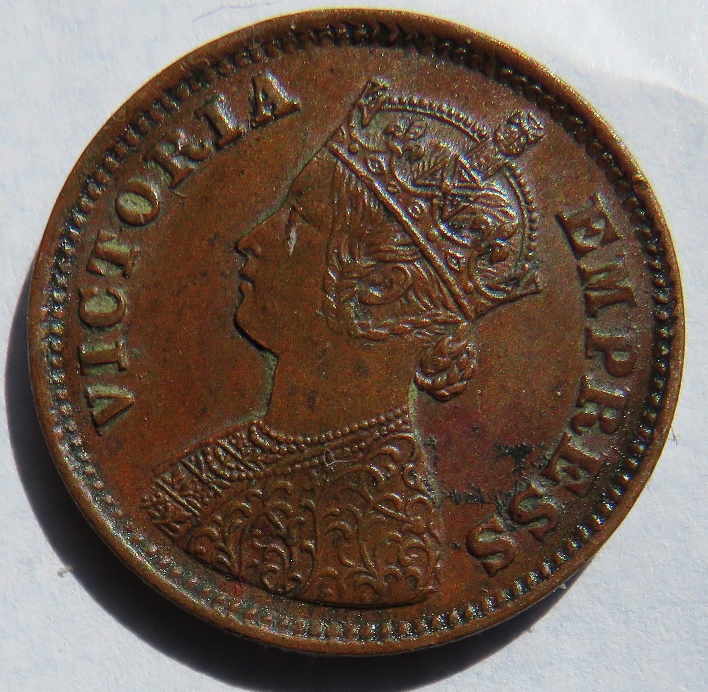 1899 Queen Victoria India 1/2 Pice Coin