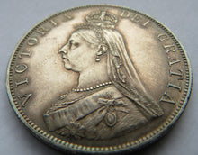 Load image into Gallery viewer, 1887 Queen Victoria Jubilee Head Silver Double Florin Coin In High Grade
