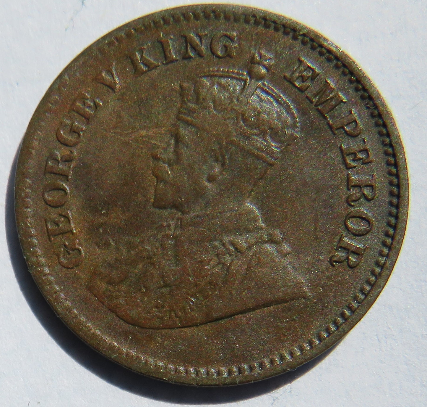 1917 King George V India 1/2 Pice Coin