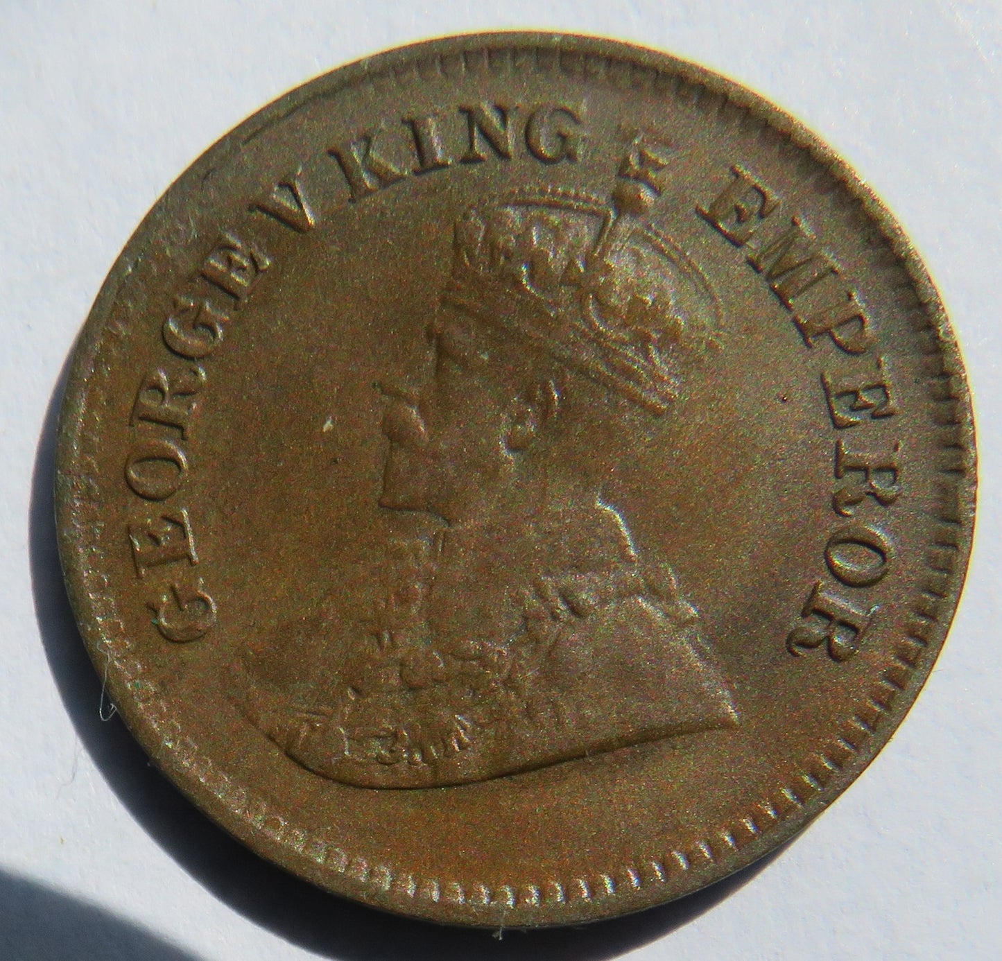 1936 King George V India 1/2 Pice Coin
