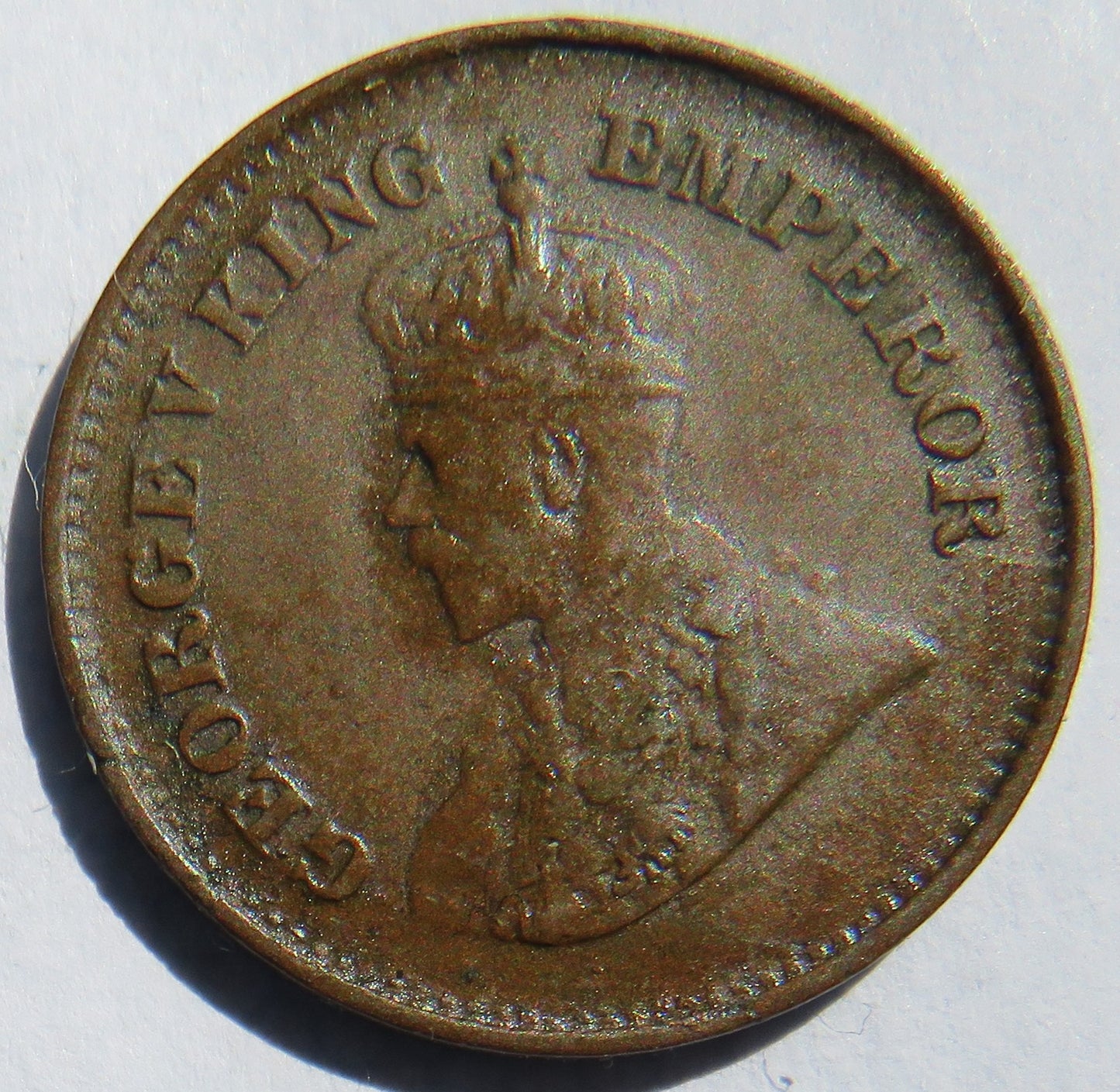 1934 King George V India 1/2 Pice Coin