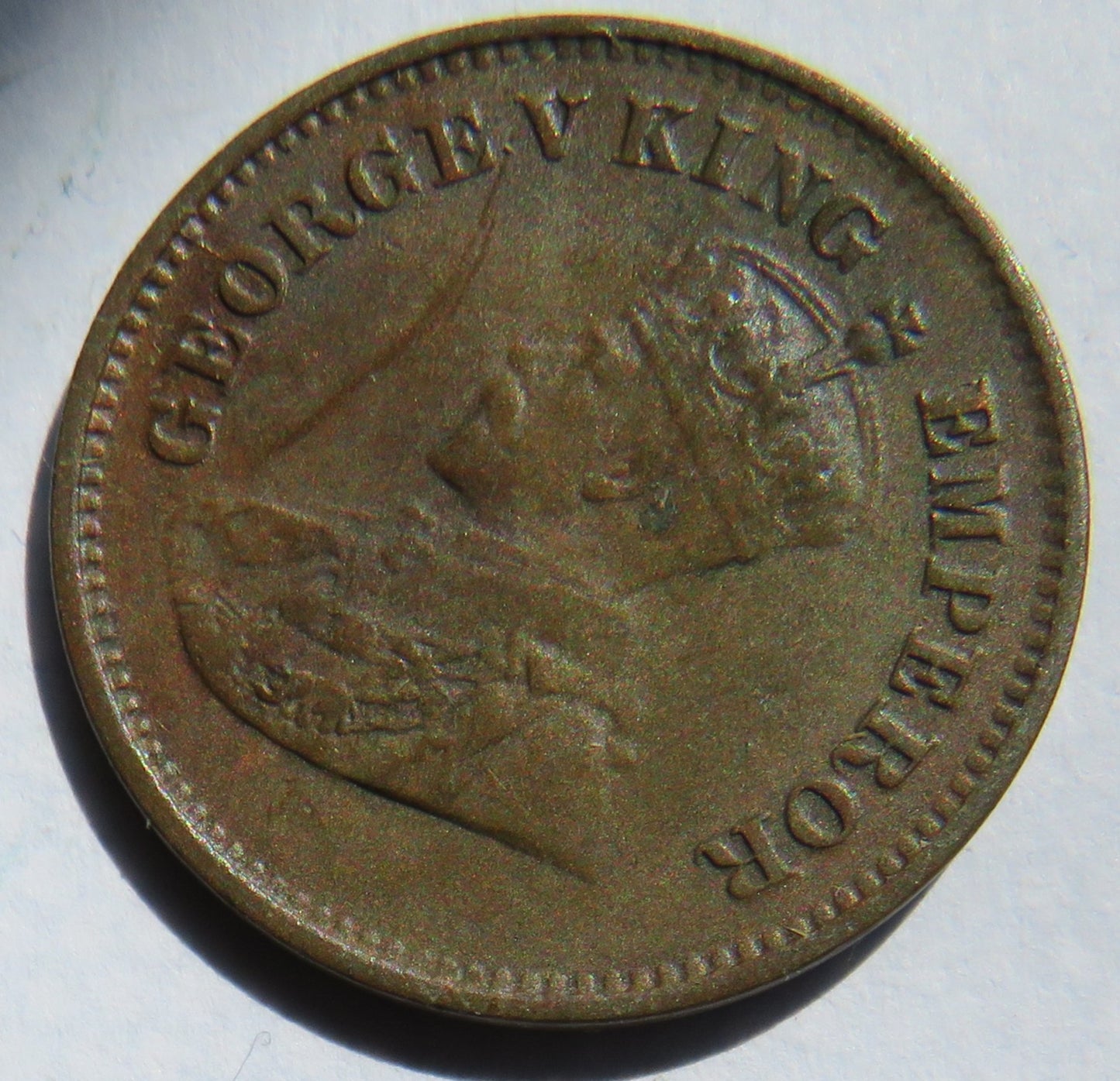 1923 King George V India 1/2 Pice Coin