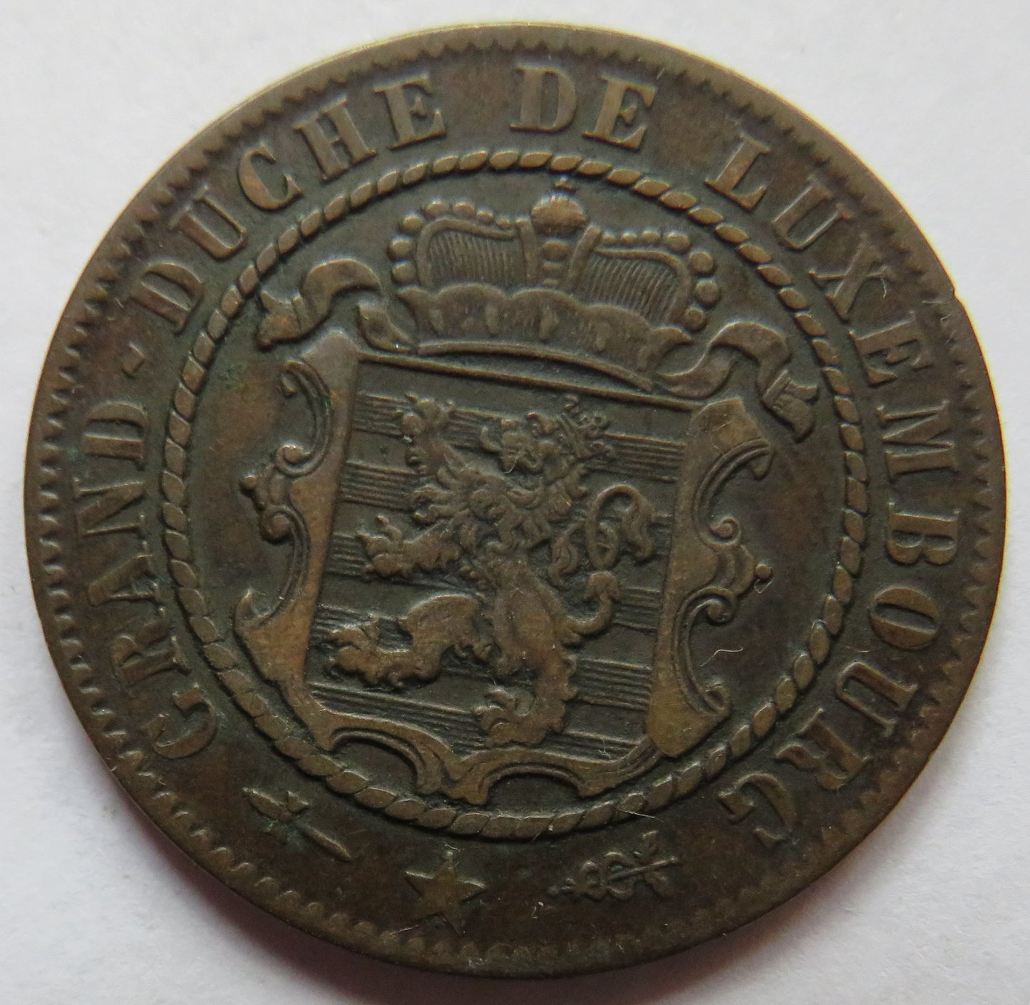 1870 Luxembourg 10 Centimes Coin