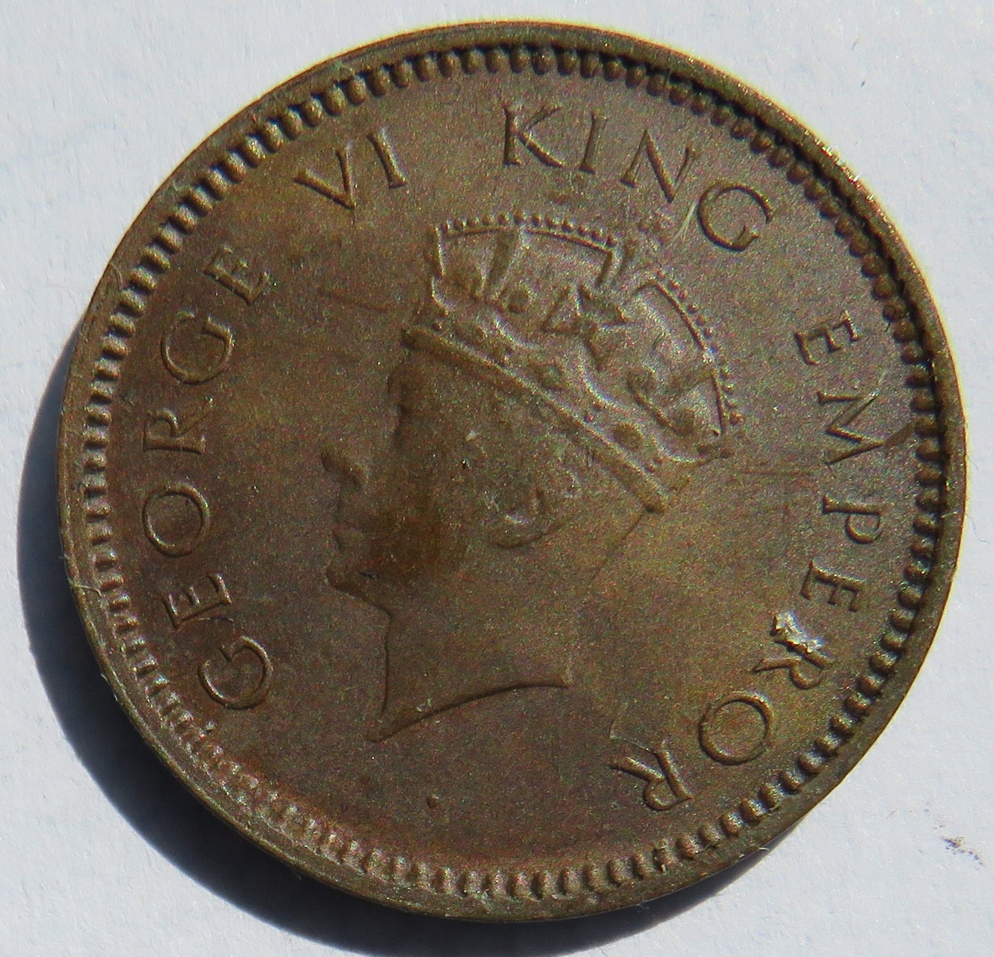 1940 King George India 1/2 Pice Coin