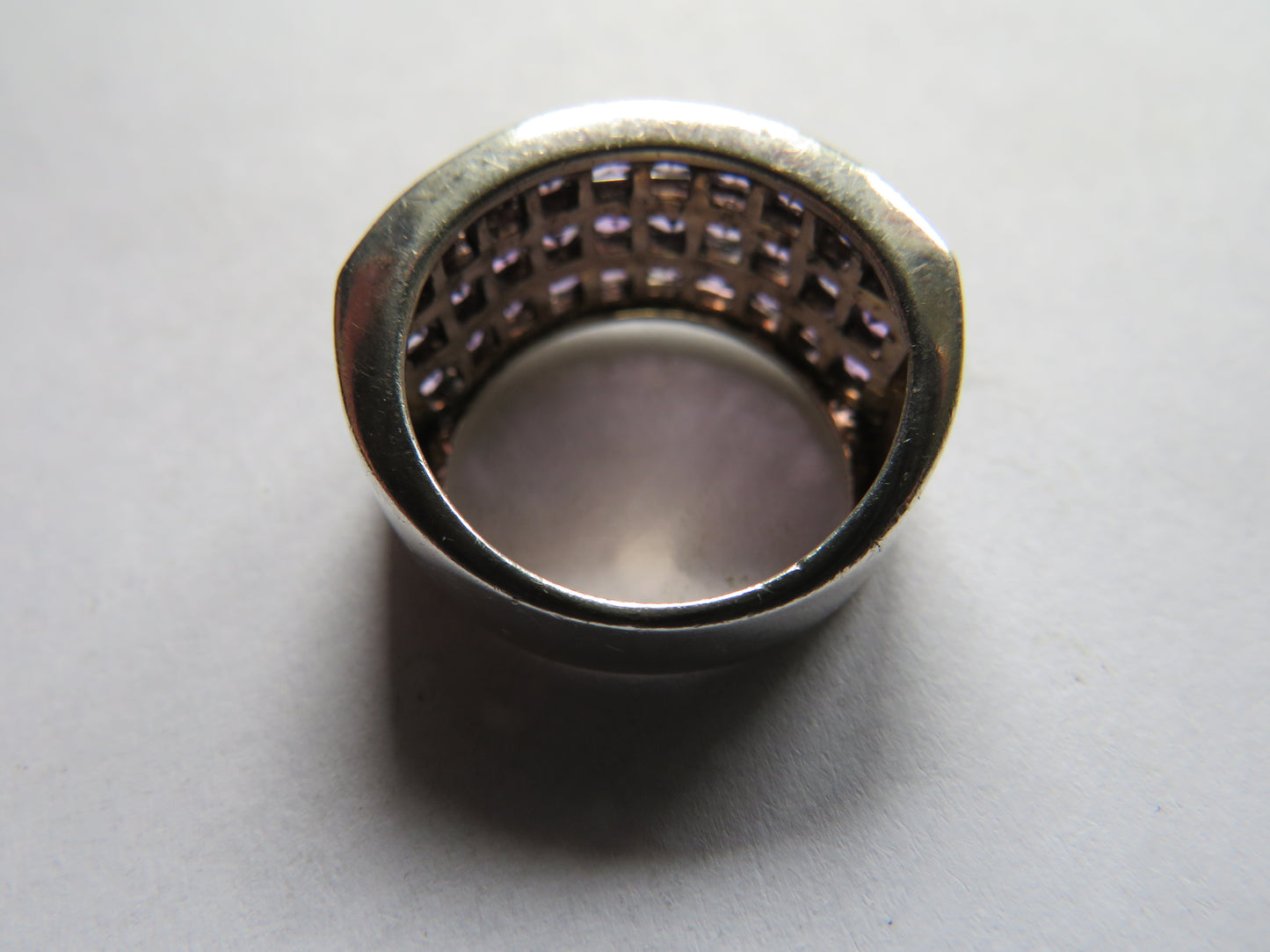 Sterling Silver & Purple Stone Ladies Ring Fully Hallmarked - UK Size Q