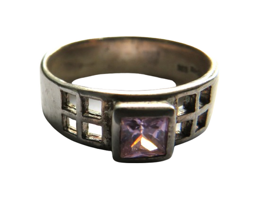 Sterling Silver Ladies Ring In Mackintosh Style By Kit Heath - UK Size O