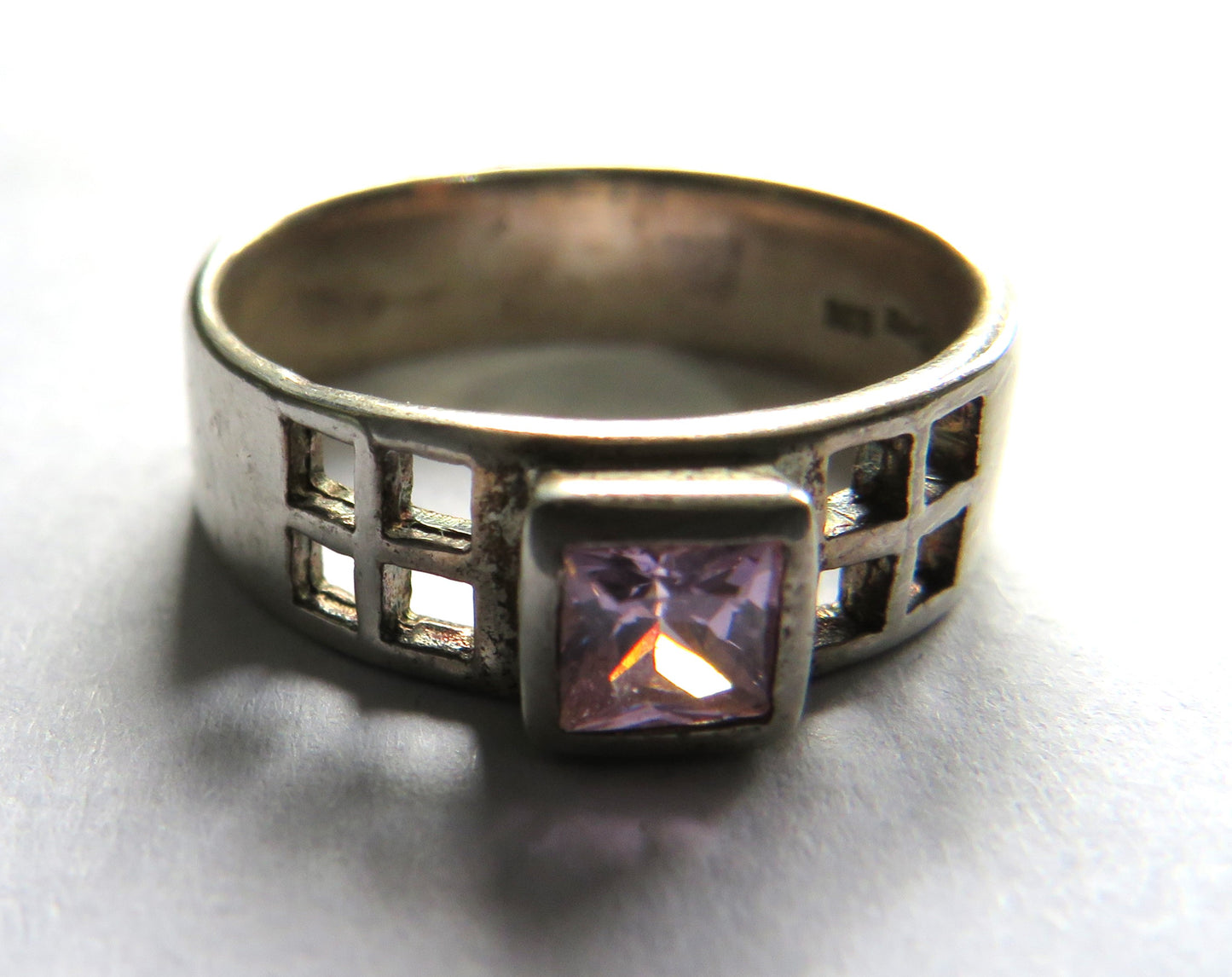 Sterling Silver Ladies Ring In Mackintosh Style By Kit Heath - UK Size O