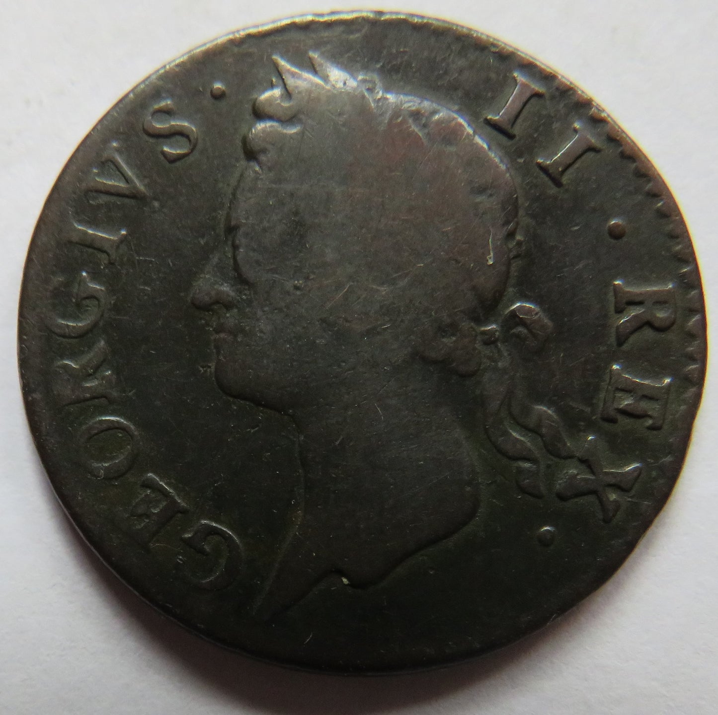 1749 King George II Ireland Halfpenny Coin