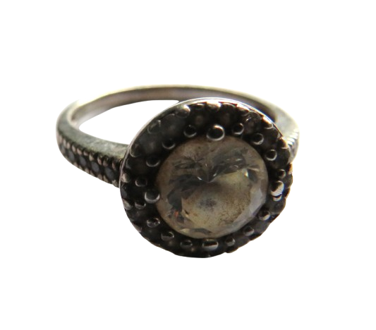 Stylish Ladies Sterling Silver & CZ Ring - UK Size M