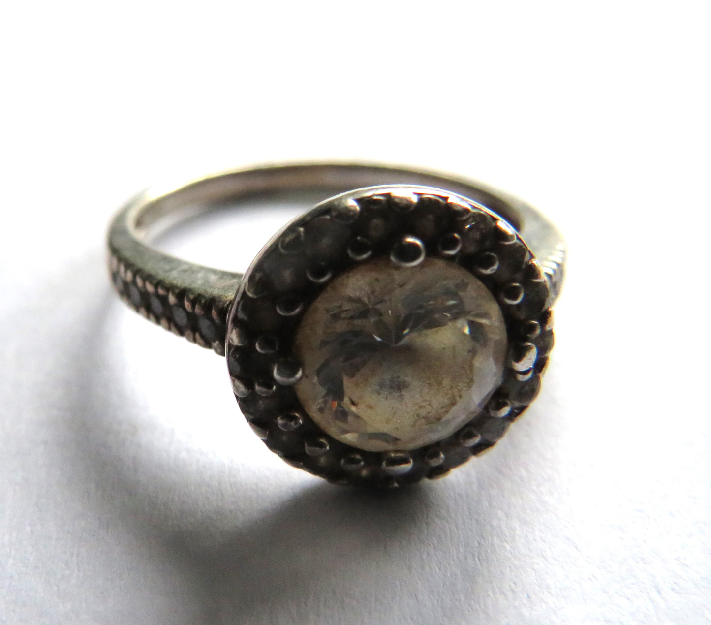 Stylish Ladies Sterling Silver & CZ Ring - UK Size M