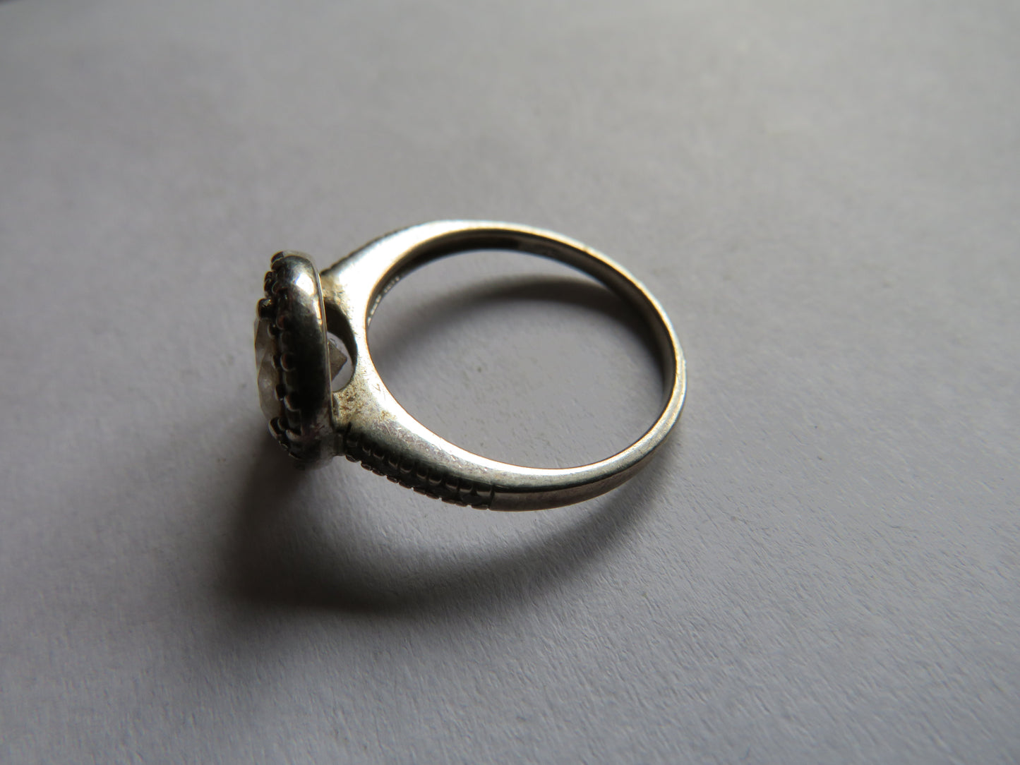 Stylish Ladies Sterling Silver & CZ Ring - UK Size M