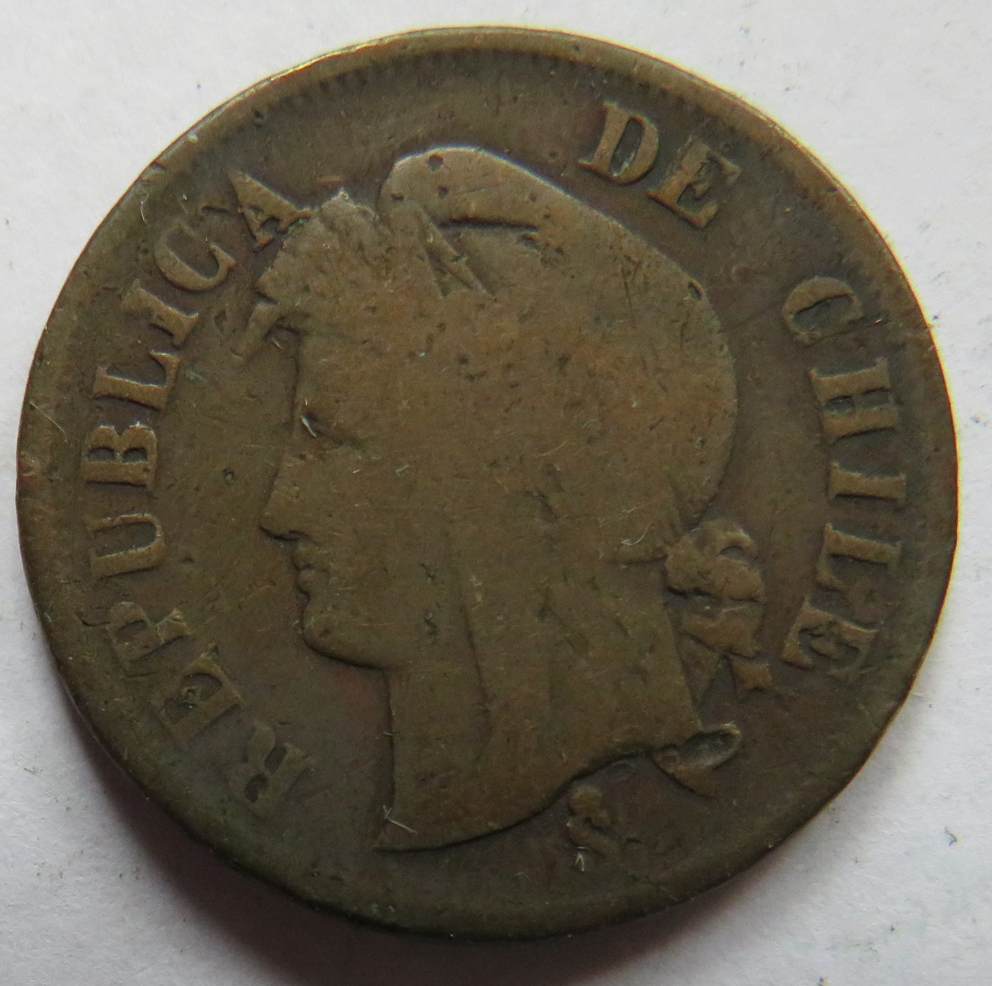 1883 Chile 2 Centavos Coin