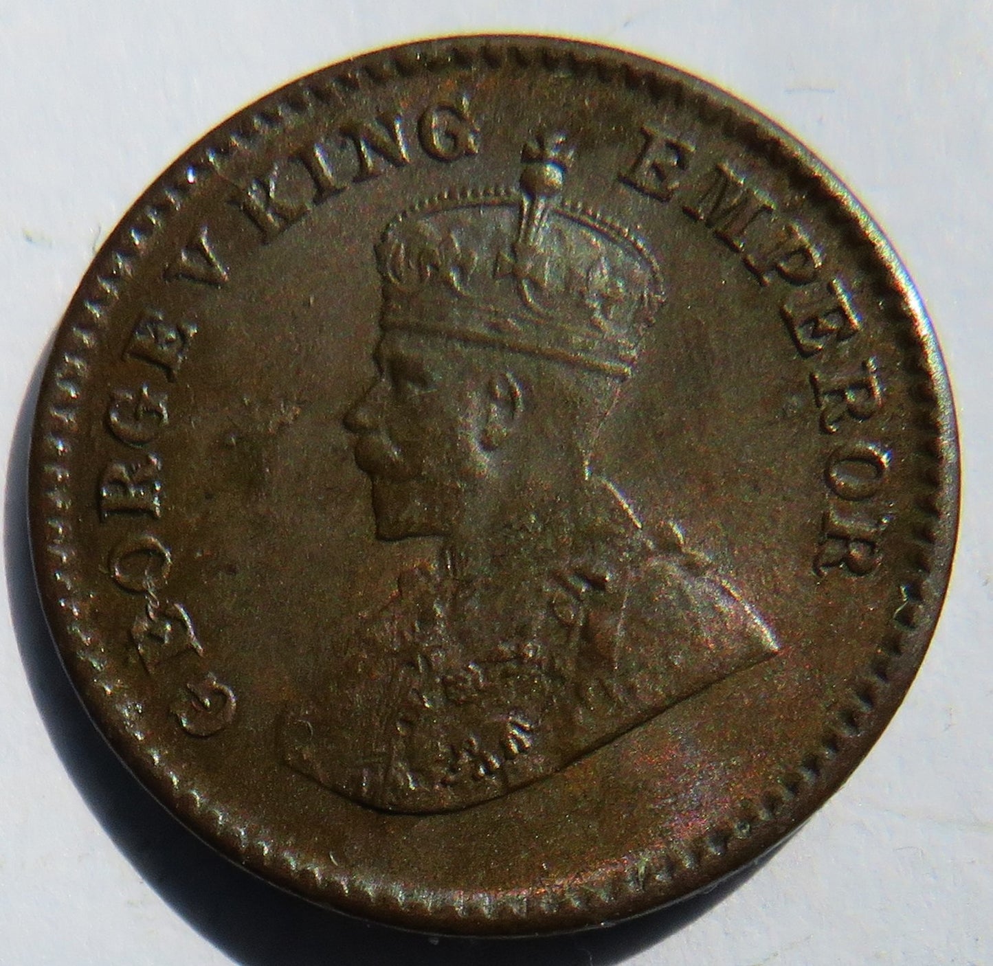 1932 King George V India 1/12 Anna Coin
