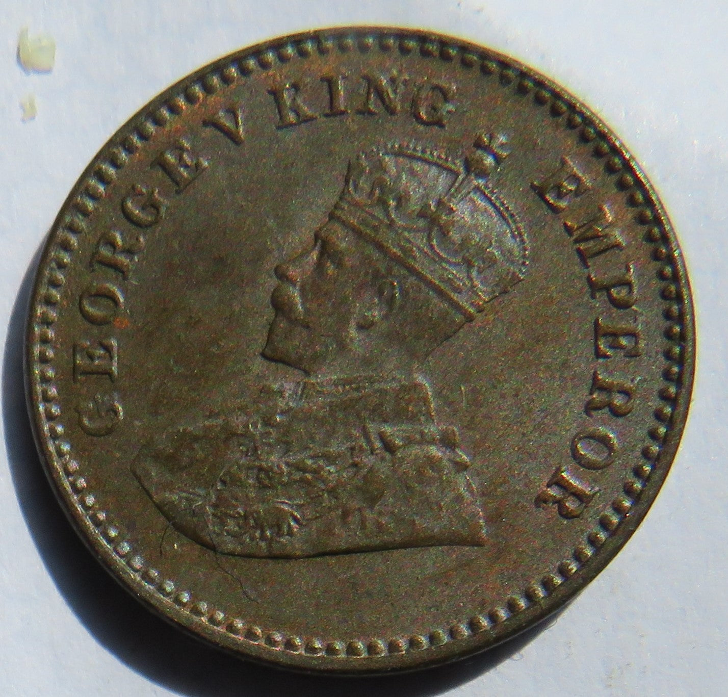 1932 King George V India 1/12 Anna Coin