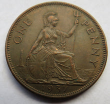 Load image into Gallery viewer, 1937 King George VI One Penny Coin In Higher Grade
