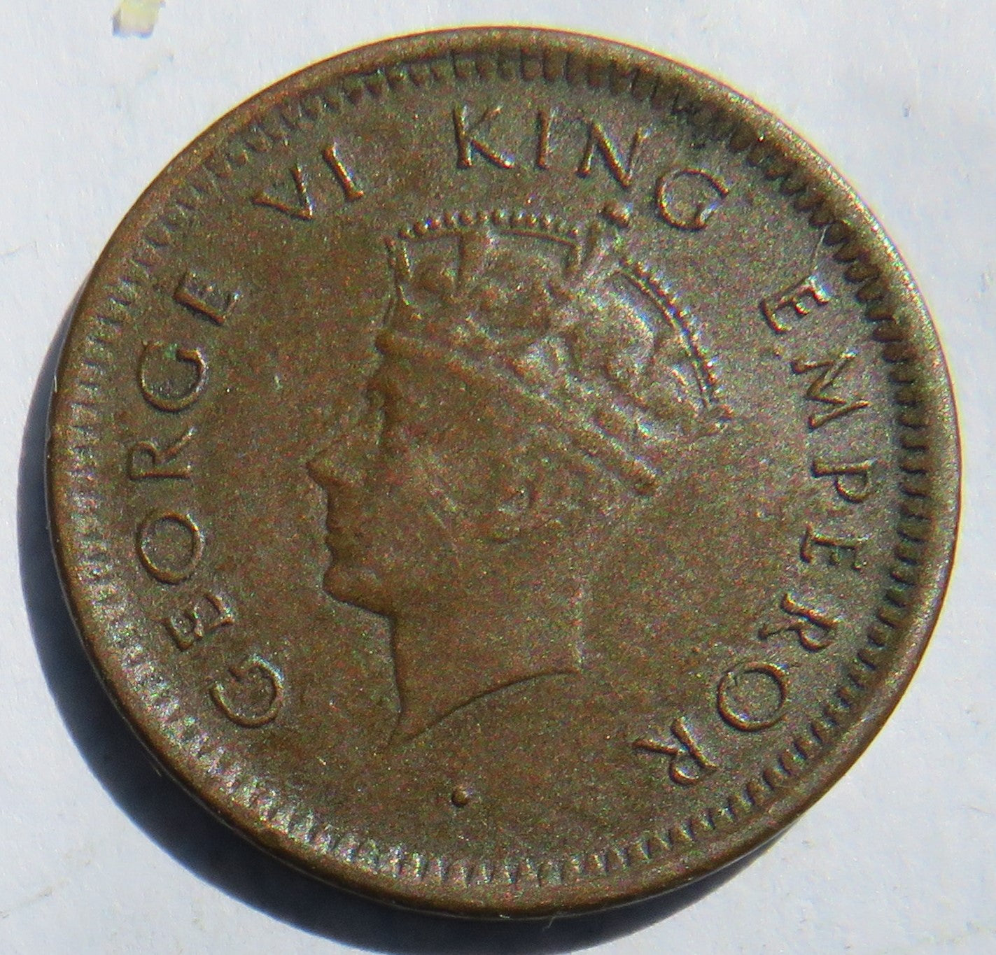 1939 King George VI India 1/12 Anna Coin