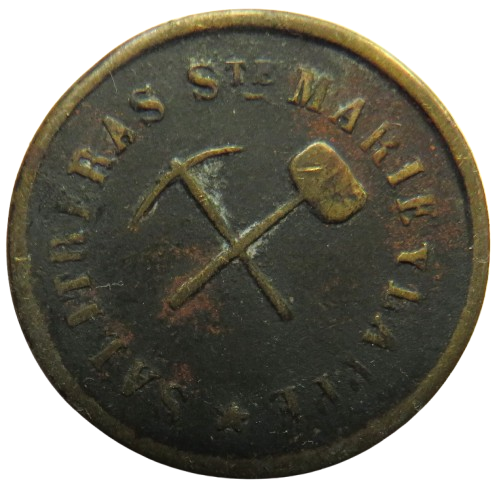 19thC Chile 20 Cents Mining Token Salitreras Ste Marie