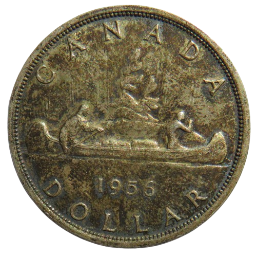 1956 Queen Elizabeth II Canada Silver $1 One Dollar Coin