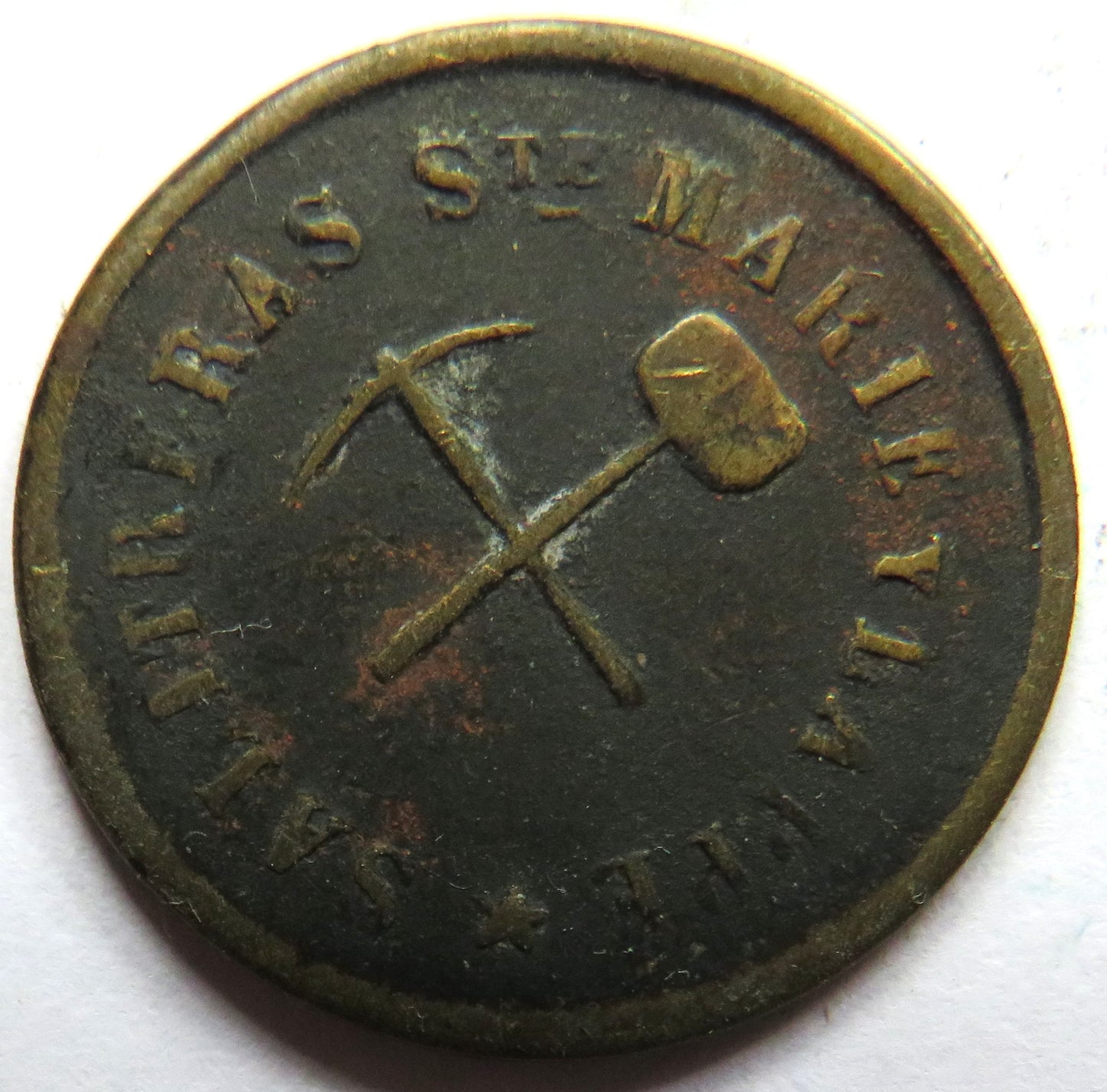 19thC Chile 20 Cents Mining Token Salitreras Ste Marie