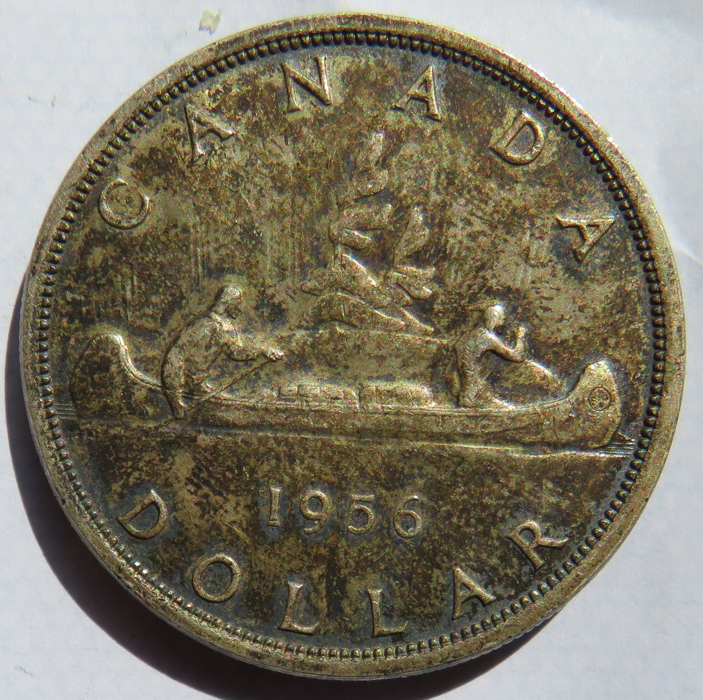 1956 Queen Elizabeth II Canada Silver $1 One Dollar Coin