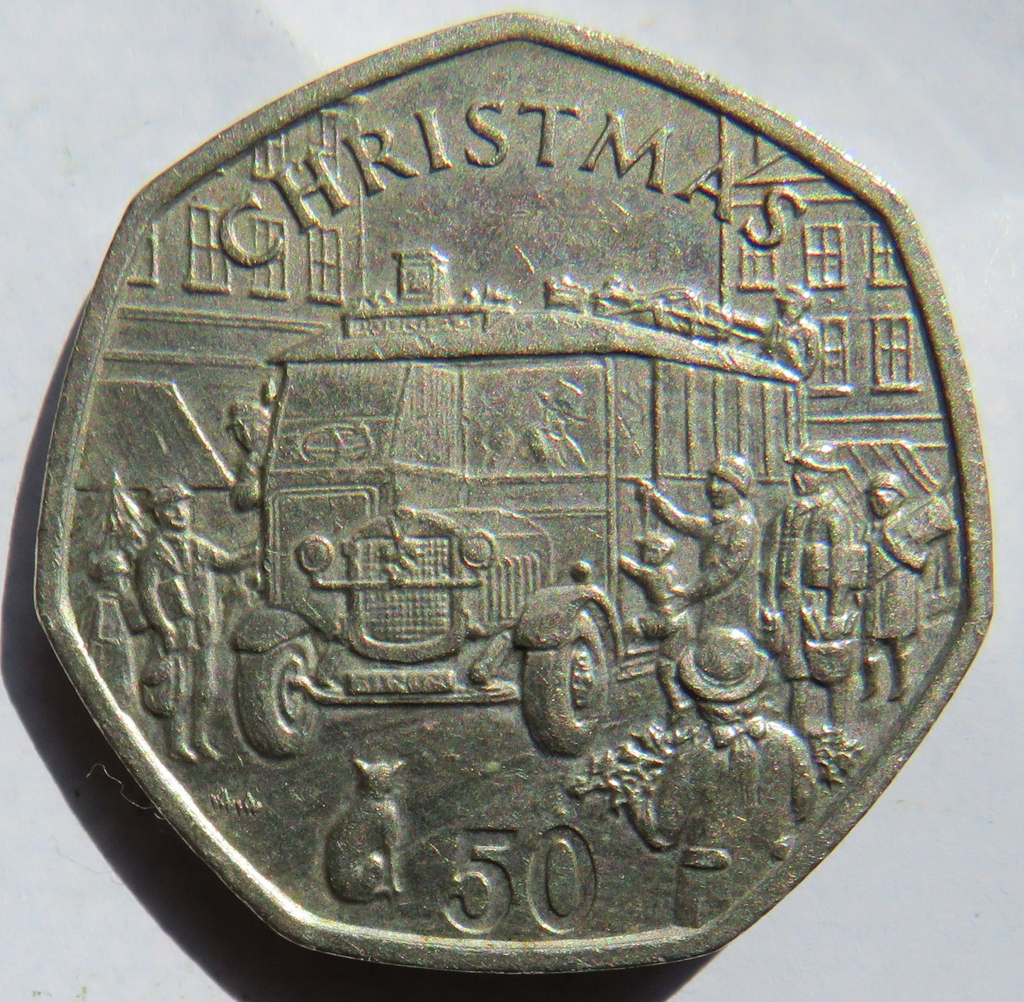 1987 Isle of Man Christmas 50p Fifty Pence Coin