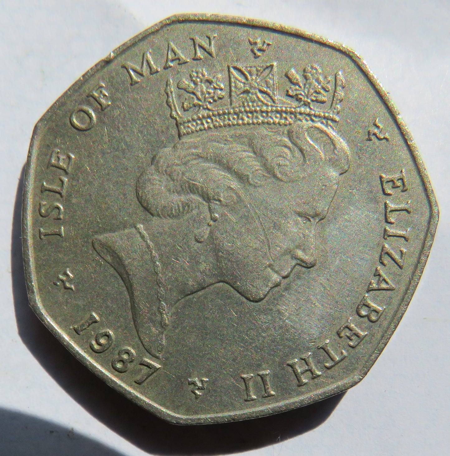 1987 Isle of Man Christmas 50p Fifty Pence Coin