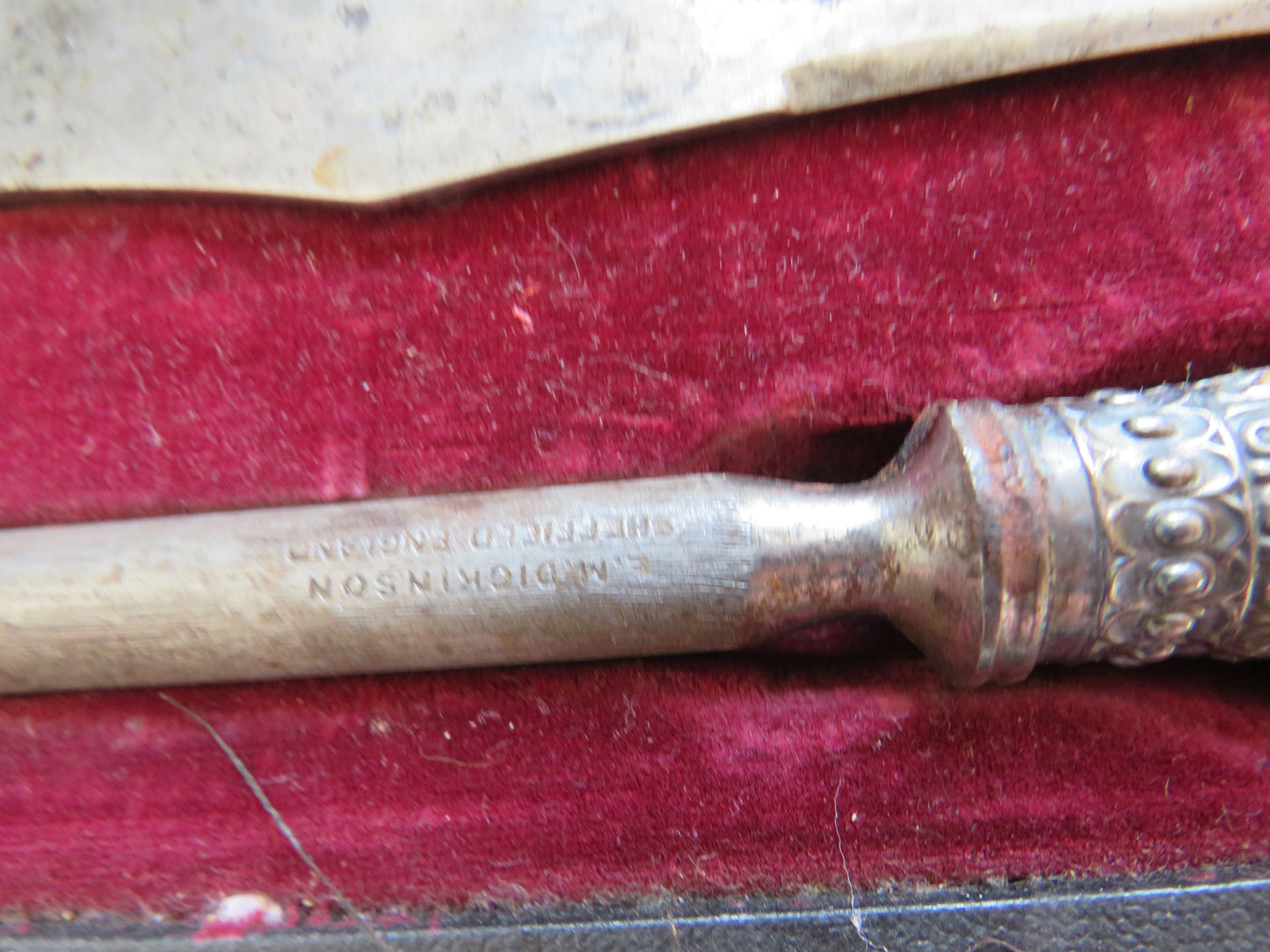 Antique Antler Handled Carving Set By L.M. Dickinson Sheffield