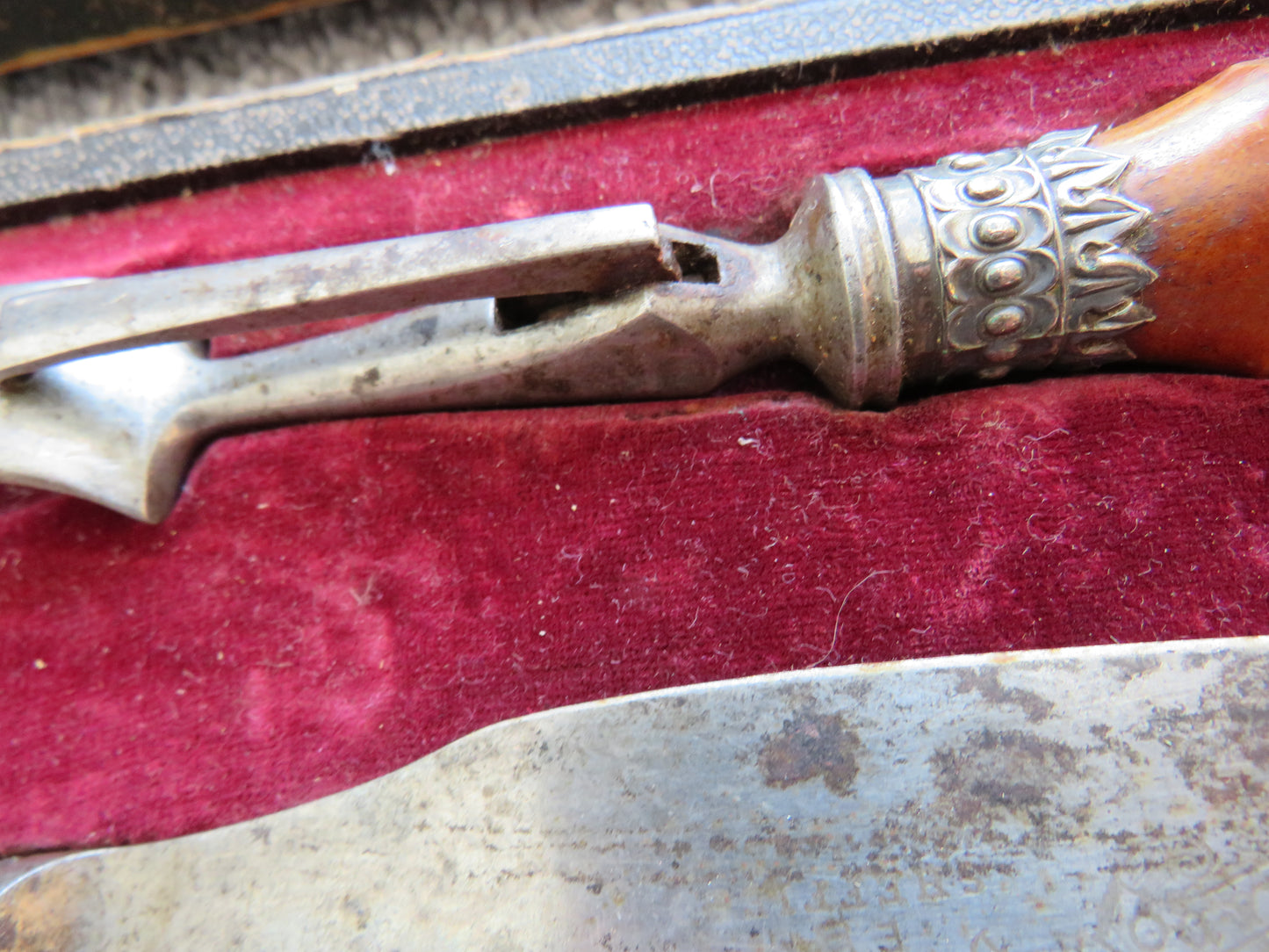 Antique Antler Handled Carving Set By L.M. Dickinson Sheffield