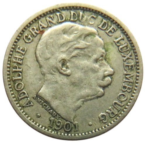 1901 Luxembourg 10 Centimes Coin
