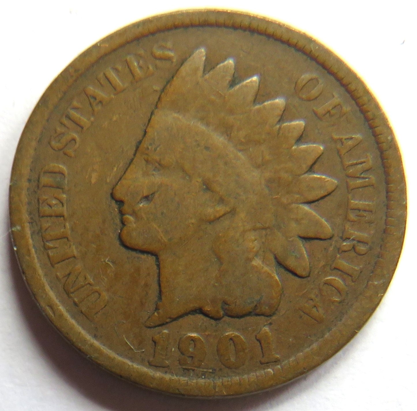 1901 USA Indian Head One Cent Coin