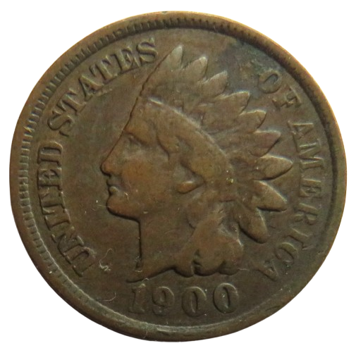 1900 USA Indian Head One Cent Coin