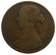 Load image into Gallery viewer, 1864 Queen Victoria Bun Head One Penny Coin - Great Britain
