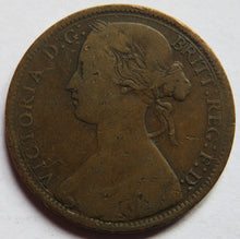 Load image into Gallery viewer, 1864 Queen Victoria Bun Head One Penny Coin - Great Britain
