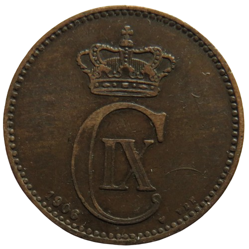 1906 Denmark 5 Ore Coin