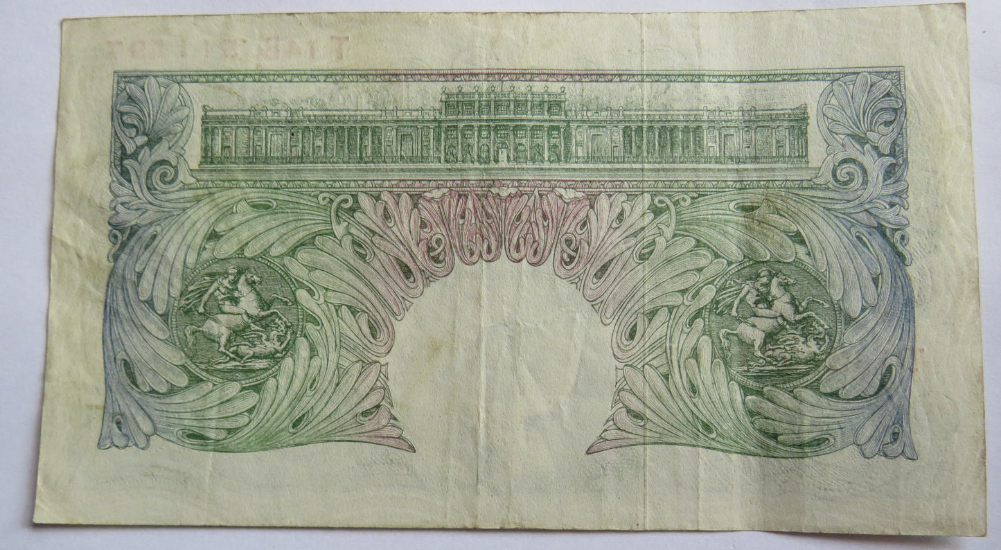 C.1950 Bank of England £1 One Pound Banknote P.S.Beale T14B