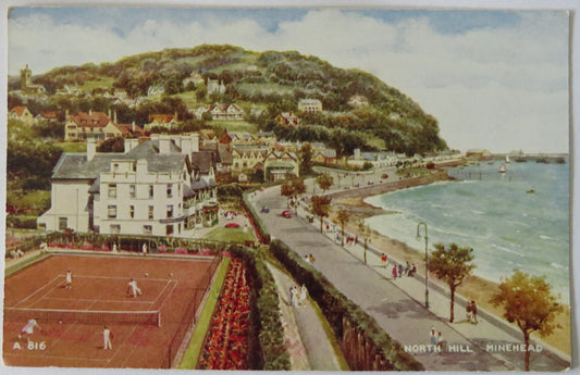 Vintage Postcard of North Hill, Minehead