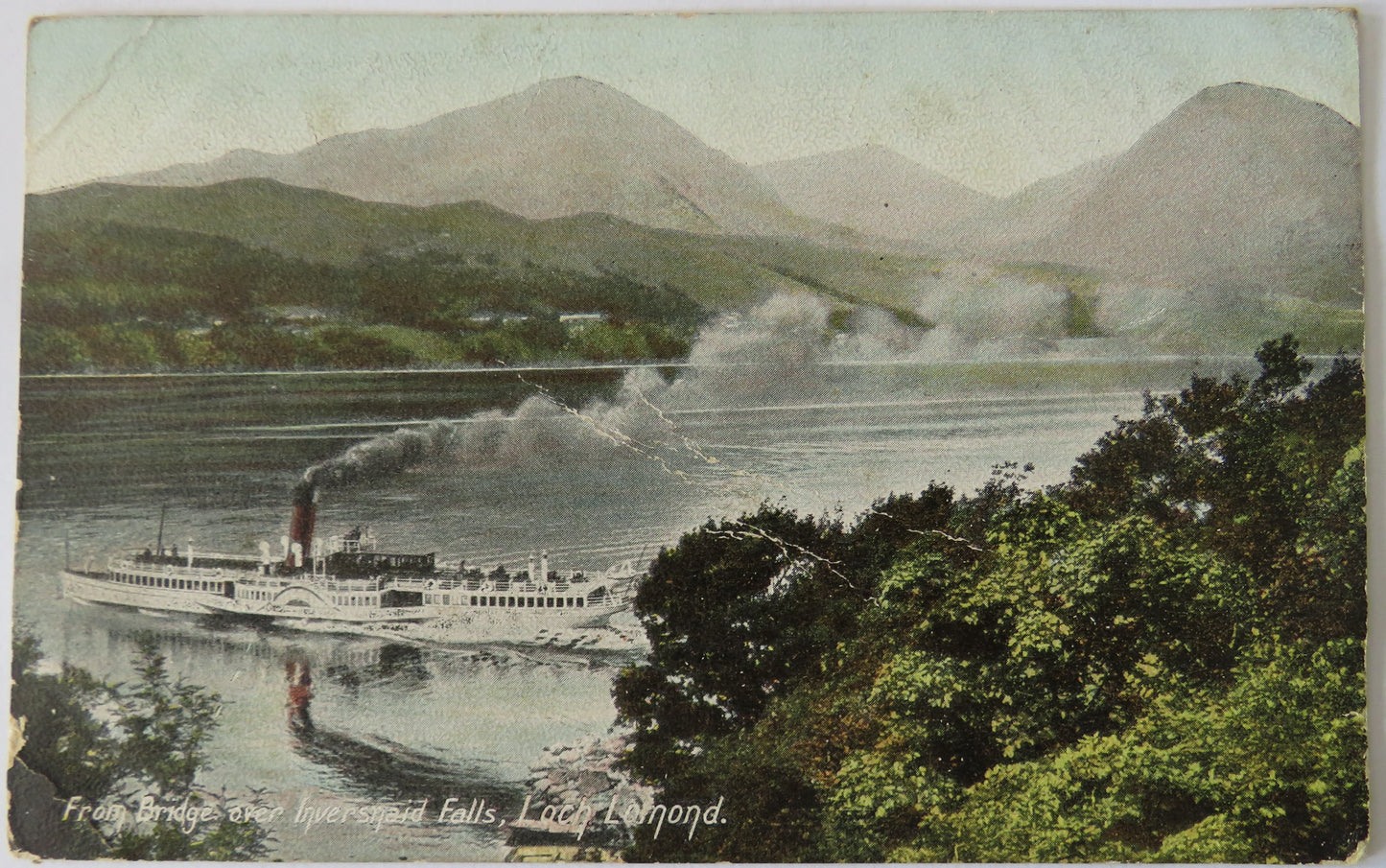 Vintage Postcard of From Bridge over Inversnaid Falls, Loch Lomond, 1909